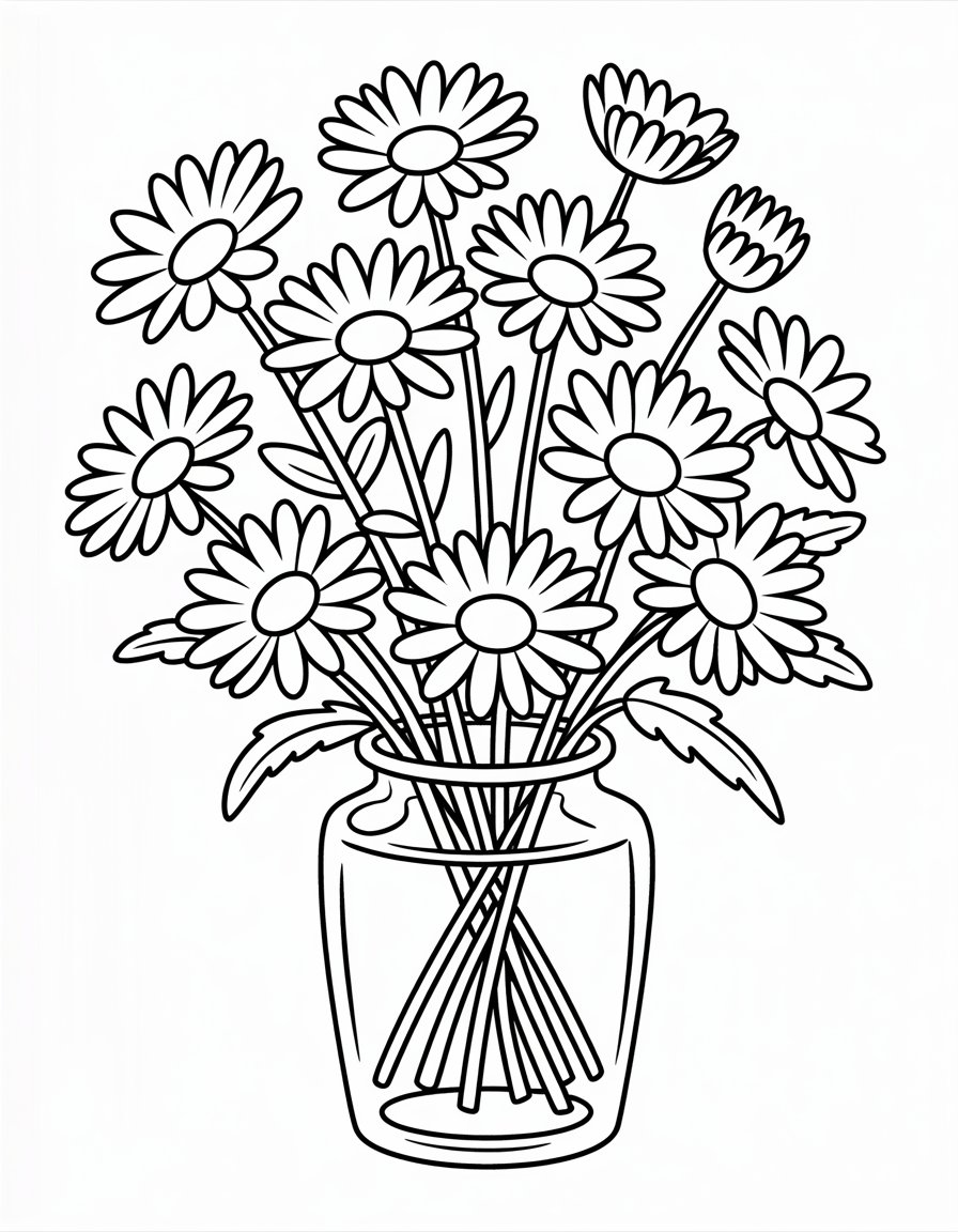Daisy Bouquet in Vase